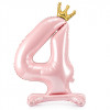 Balão de Ar NÚMERO 4 Rosa Coroa - 84CM